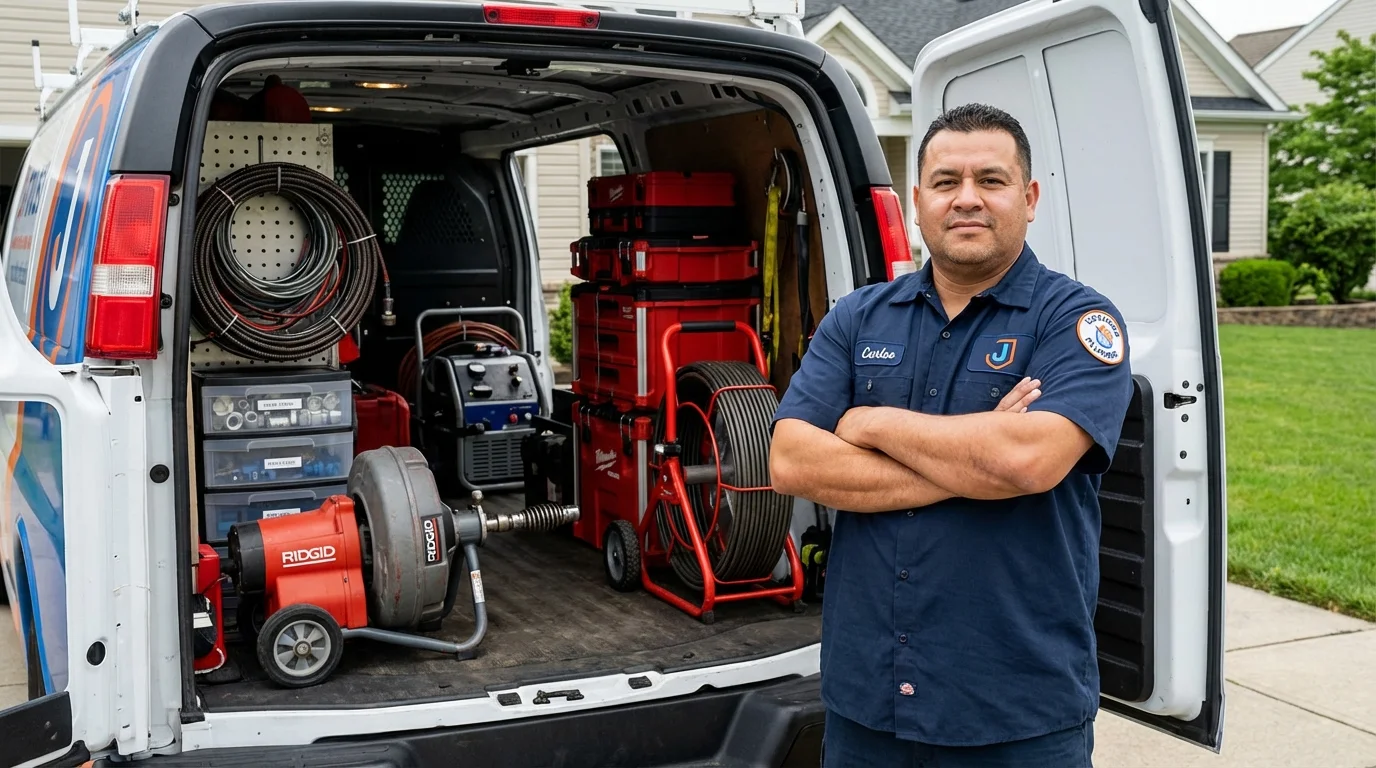 Professional drain cleaning equipment and Johns Plumbing LLC plumber in Twin Lakes